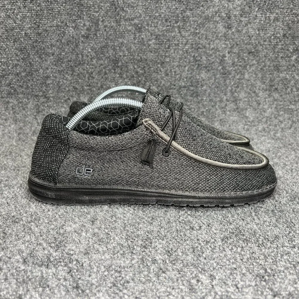 Hey Dude Wally Sox Micro Shoes Men's Size 9 Black Slip On Comfort Casual Loafers